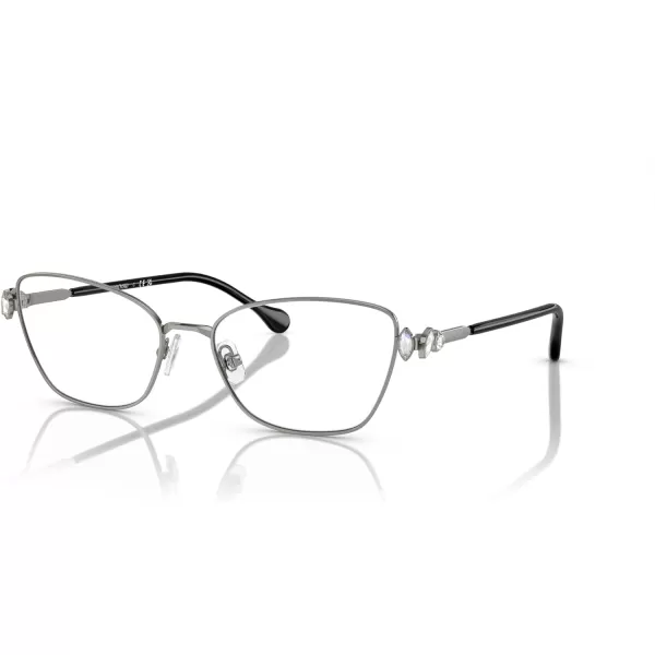 Swarovski Womens Sk1006 Square Prescription Eyewear FramesGunmetalDemo Lens