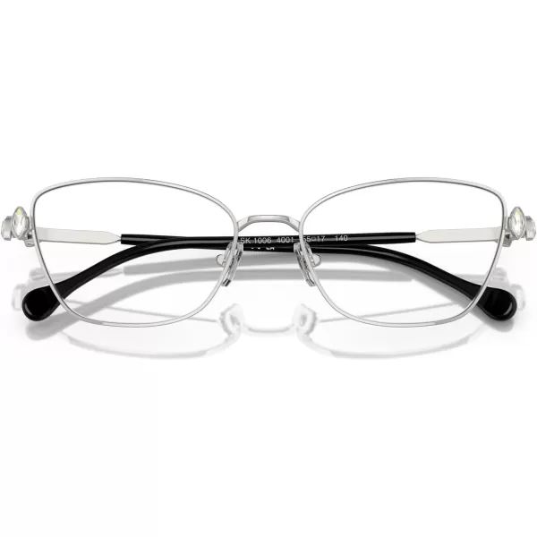 Swarovski Womens Sk1006 Square Prescription Eyewear FramesSilverBlackDemo Lens