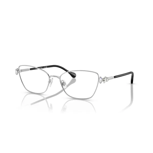 Swarovski Womens Sk1006 Square Prescription Eyewear FramesSilverBlackDemo Lens