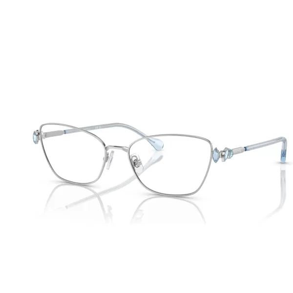 Swarovski Womens Sk1006 Square Prescription Eyewear FramesSilverBlueDemo Lens