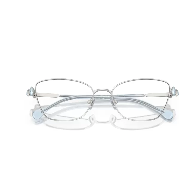 Swarovski Womens Sk1006 Square Prescription Eyewear FramesSilverBlueDemo Lens