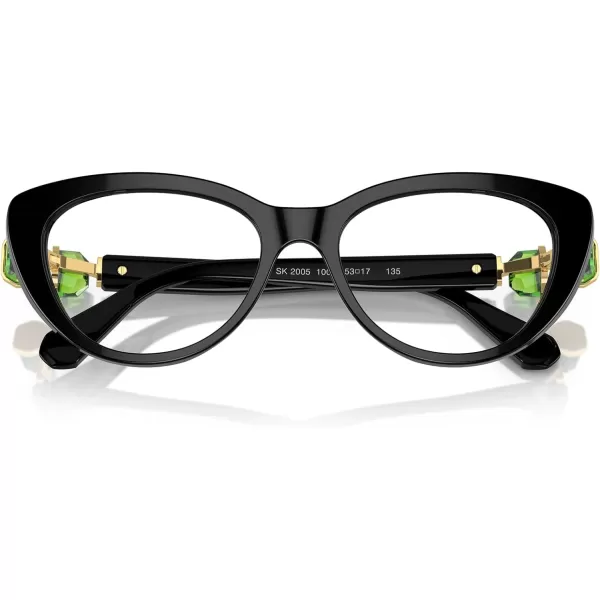 Swarovski Womens Sk2005 Cat Eye Prescription Eyewear FramesBlackGreenDemo Lens