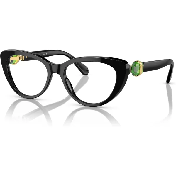 Swarovski Womens Sk2005 Cat Eye Prescription Eyewear FramesBlackGreenDemo Lens