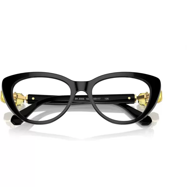 Swarovski Womens Sk2005 Cat Eye Prescription Eyewear FramesBlackYellowDemo Lens