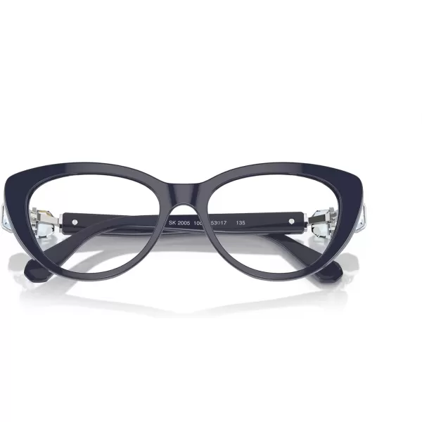 Swarovski Womens Sk2005 Cat Eye Prescription Eyewear FramesDark BlueDemo Lens