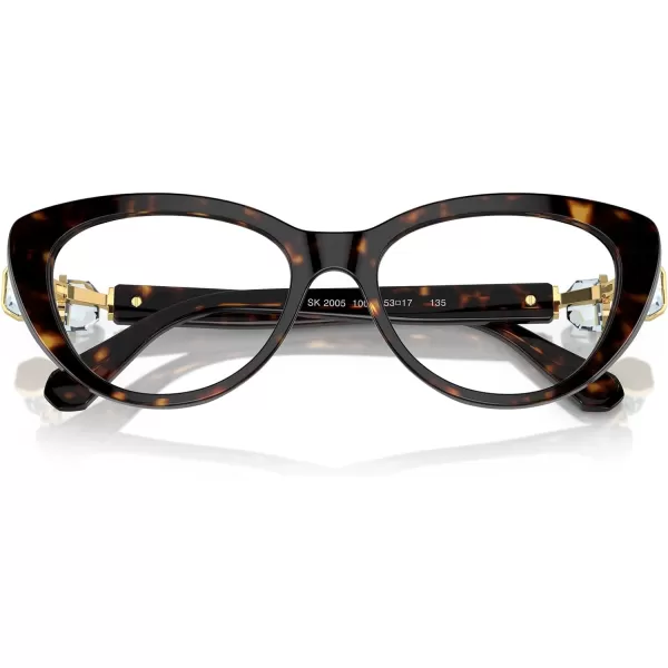 Swarovski Womens Sk2005 Cat Eye Prescription Eyewear FramesDark HavanaDemo Lens