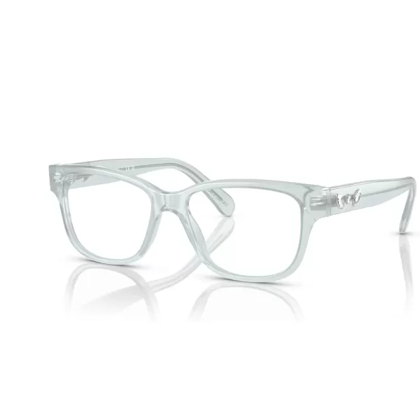 Swarovski Womens Sk2007 Square Prescription Eyewear FramesOpal Light BlueDemo Lens