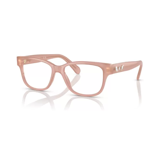 Swarovski Womens Sk2007 Square Prescription Eyewear FramesOpal PinkDemo Lens