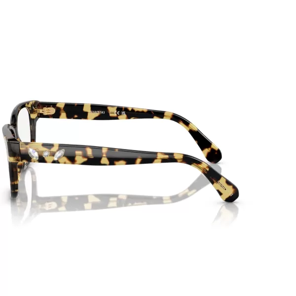 Swarovski Womens Sk2007f Low Bridge Fit Square Prescription Eyewear FramesHavana ClearDemo Lens