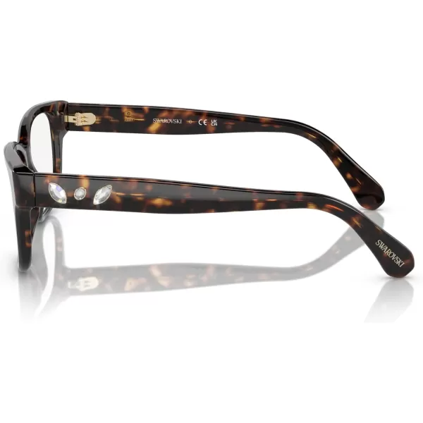 Swarovski Womens Sk2007f Low Bridge Fit Square Prescription Eyewear FramesHavanaDemo Lens