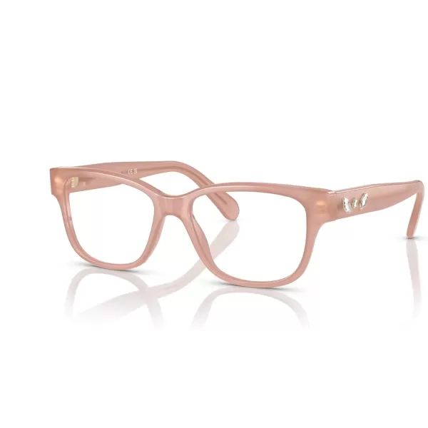 Swarovski Womens Sk2007f Low Bridge Fit Square Prescription Eyewear FramesOpal PinkDemo Lens