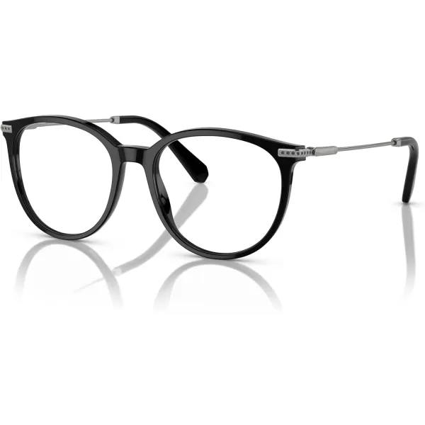 Swarovski Womens Sk2009 Round Prescription Eyewear FramesBlackGunmetalDemo Lens