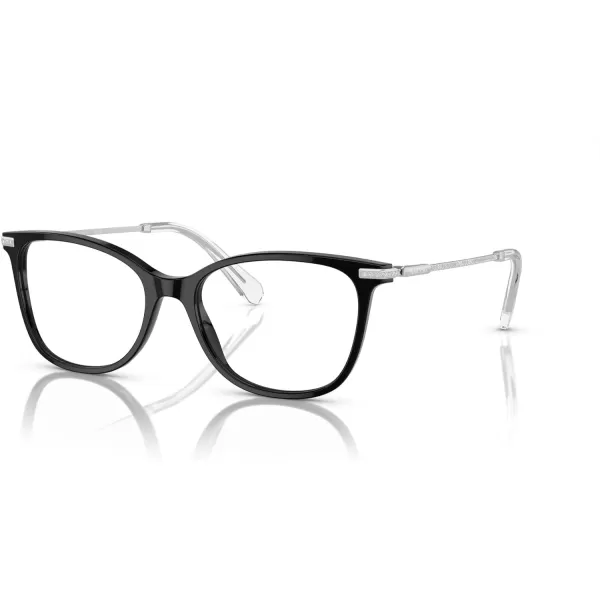 Swarovski Womens Sk2010 Square Prescription Eyewear FramesBlackSilverDemo Lens