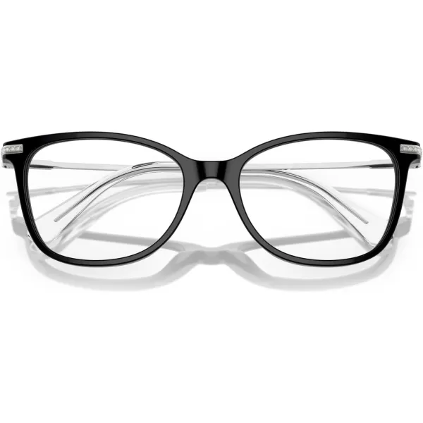 Swarovski Womens Sk2010 Square Prescription Eyewear FramesBlackSilverDemo Lens