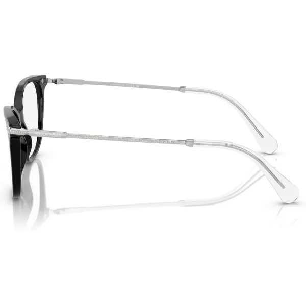 Swarovski Womens Sk2010 Square Prescription Eyewear FramesBlackSilverDemo Lens