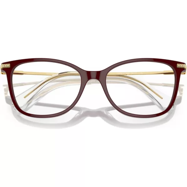 Swarovski Womens Sk2010 Square Prescription Eyewear FramesBurgundyDemo Lens