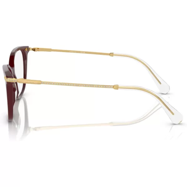 Swarovski Womens Sk2010 Square Prescription Eyewear FramesBurgundyDemo Lens