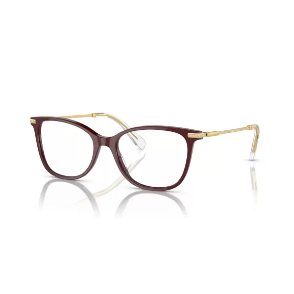 Swarovski Womens Sk2010 Square Prescription Eyewear FramesBurgundyDemo Lens