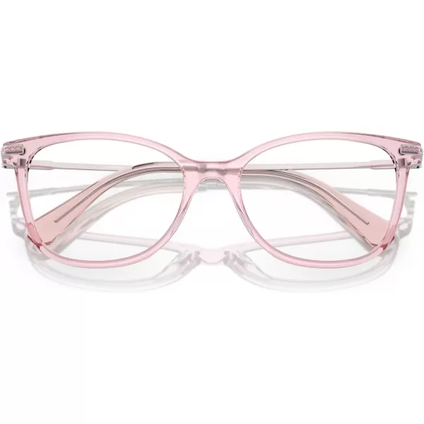 Swarovski Womens Sk2010 Square Prescription Eyewear FramesTransparent RoseDemo Lens