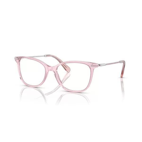 Swarovski Womens Sk2010 Square Prescription Eyewear FramesTransparent RoseDemo Lens