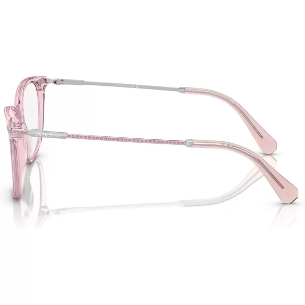 Swarovski Womens Sk2010 Square Prescription Eyewear FramesTransparent RoseDemo Lens