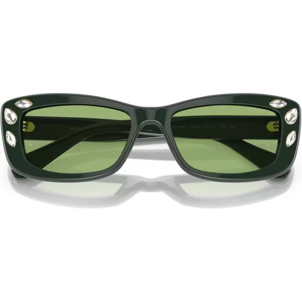 Swarovski Womens Sk6008 Square SunglassesDark GreenDark Green