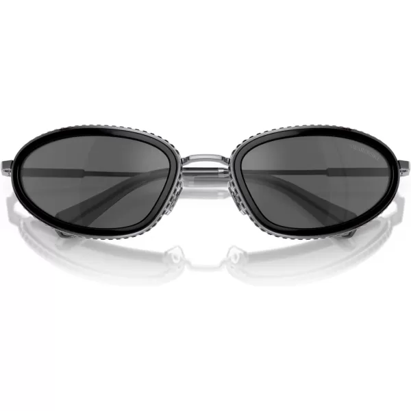 Swarovski Womens Sk7004 Oval SunglassesDark SilverBlackGrey Mirrored Black