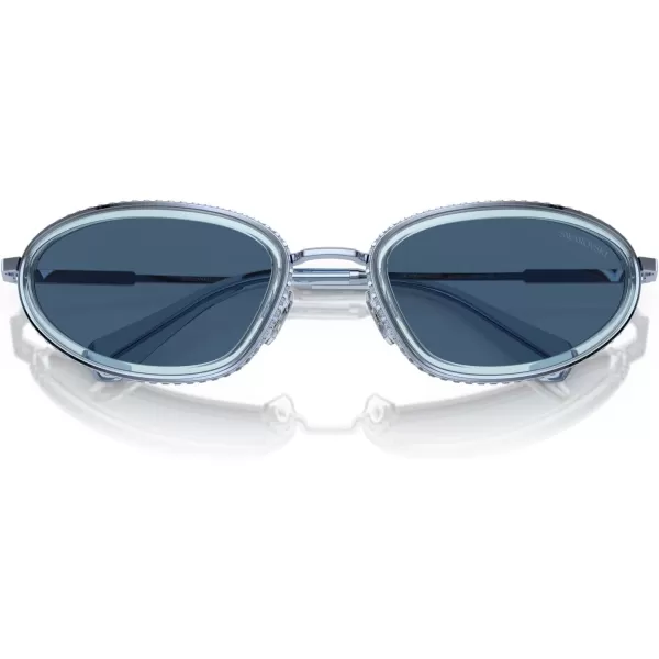 Swarovski Womens Sk7004 Oval SunglassesLight BlueDark Blue