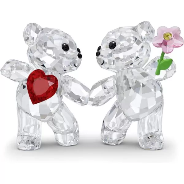 SWAROVSKI Kris Bear 30th Anniversary Figurine Set 4 Small Bears in Pink Green Yellow and Blue Crystal Part of The Kris Bear CollectionHappy Together