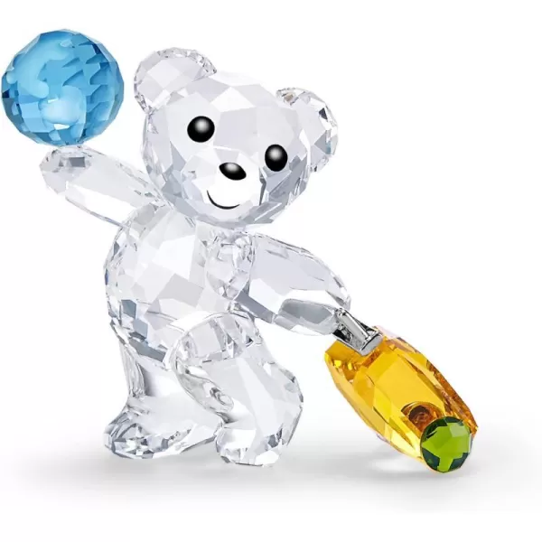 SWAROVSKI Kris Bear 30th Anniversary Figurine Set 4 Small Bears in Pink Green Yellow and Blue Crystal Part of The Kris Bear CollectionI Travel the World