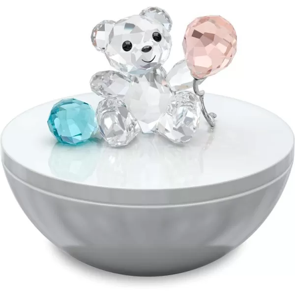 SWAROVSKI Kris Bear 30th Anniversary Figurine Set 4 Small Bears in Pink Green Yellow and Blue Crystal Part of The Kris Bear CollectionKeepsake Box