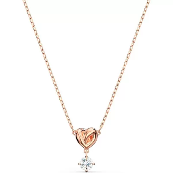 SWAROVSKI Lifelong Heart Necklace Earrings and Bracelet Crystal Jewelry Collection Rose Gold amp Rhodium Tone FinishPendant Necklace