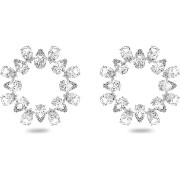 SWAROVSKI Millenia Pierced Hoop Earring Collection Rhodium Finish Clear CrystalsPear Cut Crystals