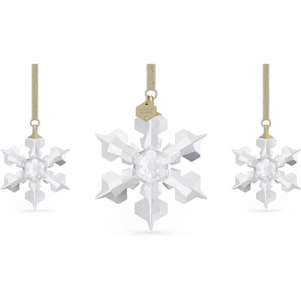 Swarovski Annual Edition 2023 Festive Ornament Gold Tone Swarovski Crystals with GoldTone Finished Metal Part of the Swarovski Annual Edition Collection2022 Annual Editions 2022 Set of 3  Clear