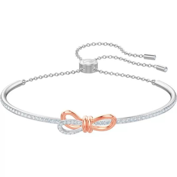 Swarovski Lifelong Bow Necklace and Bracelet Jewelry Collection Clear Crystals Rhodium FinishBangle Bracelet