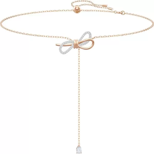 Swarovski Lifelong Bow Necklace and Bracelet Jewelry Collection Clear Crystals Rhodium FinishY Necklace