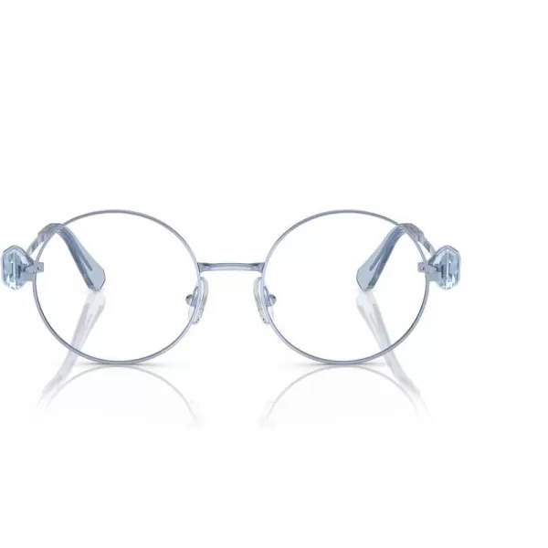 Swarovski Womens Sk1001 Round Prescription Eyewear FramesLight BlueDemo Lens