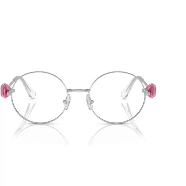 Swarovski Womens Sk1001 Round Prescription Eyewear FramesSilverDemo Lens