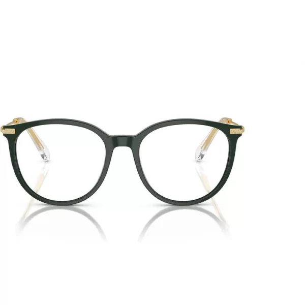 Swarovski Womens Sk2009 Round Prescription Eyewear FramesGreenDemo Lens