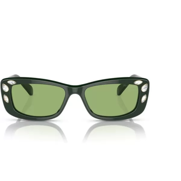 Swarovski Womens Sk6008 Square SunglassesDark GreenDark Green