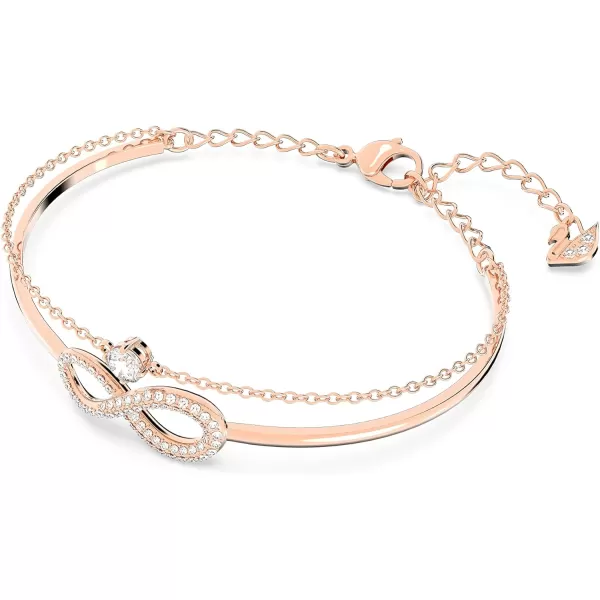 SWAROVSKI Infinity Twist Jewelry Collection Bracelets amp Necklaces Rhodium amp Rose Gold Tone Finish Clear CrystalsBangle Bracelet  Rose Gold Tone