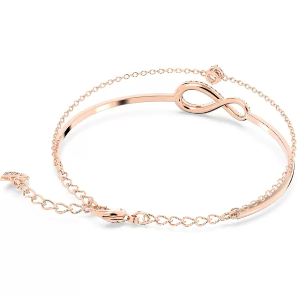 SWAROVSKI Infinity Twist Jewelry Collection Bracelets amp Necklaces Rhodium amp Rose Gold Tone Finish Clear CrystalsBangle Bracelet  Rose Gold Tone