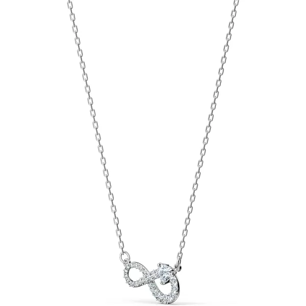 SWAROVSKI Infinity Twist Jewelry Collection Bracelets amp Necklaces Rhodium amp Rose Gold Tone Finish Clear CrystalsPendant Necklace  Rhodium Tone