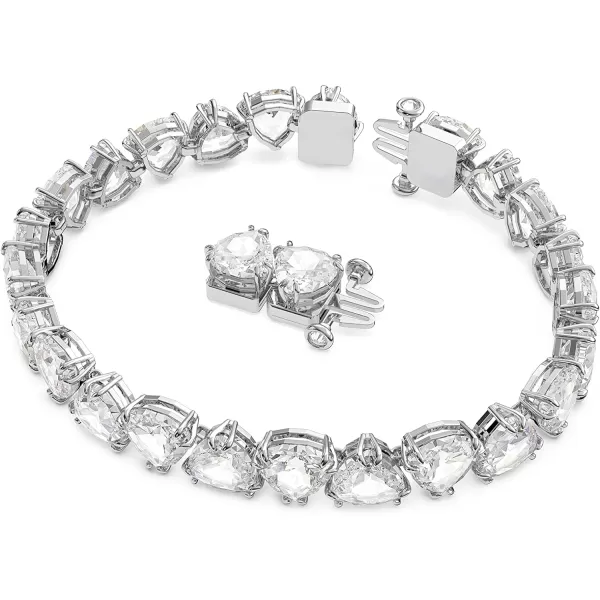 SWAROVSKI Millenia Crystal Jewelry Collection Clear Trilliant amp Pear Cut Crystals Rhodium Tone FinishBracelet  Trillinat Cut Crystals