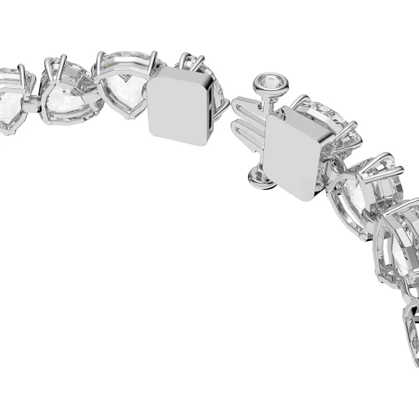 SWAROVSKI Millenia Crystal Jewelry Collection Clear Trilliant amp Pear Cut Crystals Rhodium Tone FinishBracelet  Trillinat Cut Crystals