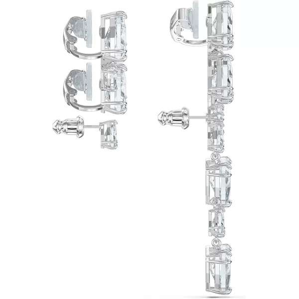 SWAROVSKI Millenia Crystal Jewelry Collection Clear Trilliant amp Pear Cut Crystals Rhodium Tone FinishSingle Ear Cuff Set