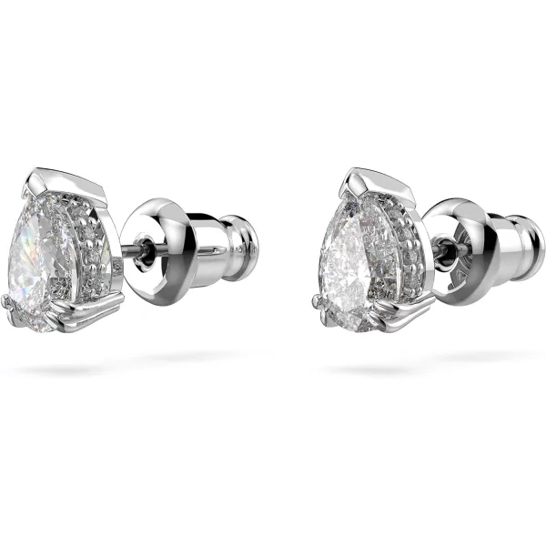 SWAROVSKI Millenia Crystal Jewelry Collection Clear Trilliant amp Pear Cut Crystals Rhodium Tone FinishStud Earrings  Pear Cut Crystals