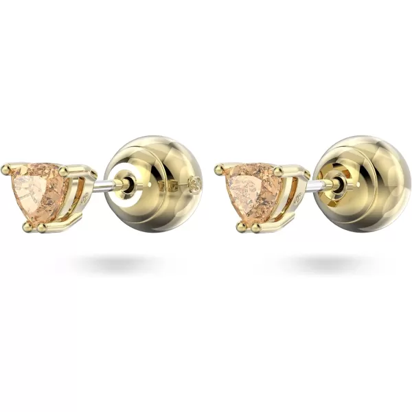 SWAROVSKI Stilla Stud Earrings Collection Amber Blue and Pink Stones in Multiple Metal FinishesOrange Stud Earrings