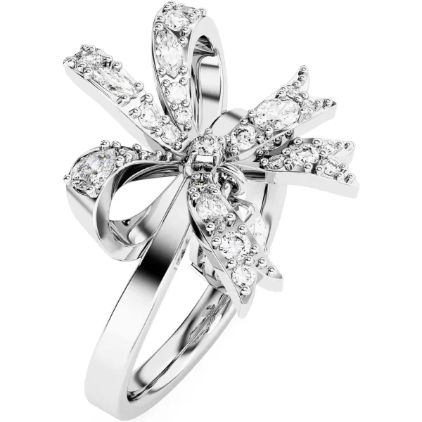 SWAROVSKI Volta cocktail ring Bow Small White Rhodium FinishUS 5EU 50