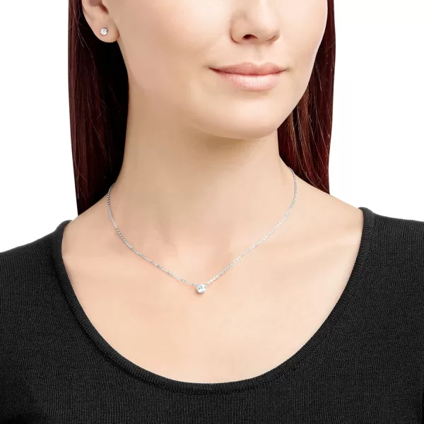 Swarovski Crystal Jewelry Set Collection featuring Necklaces and EarringsRhodium Finish Clear Crystal